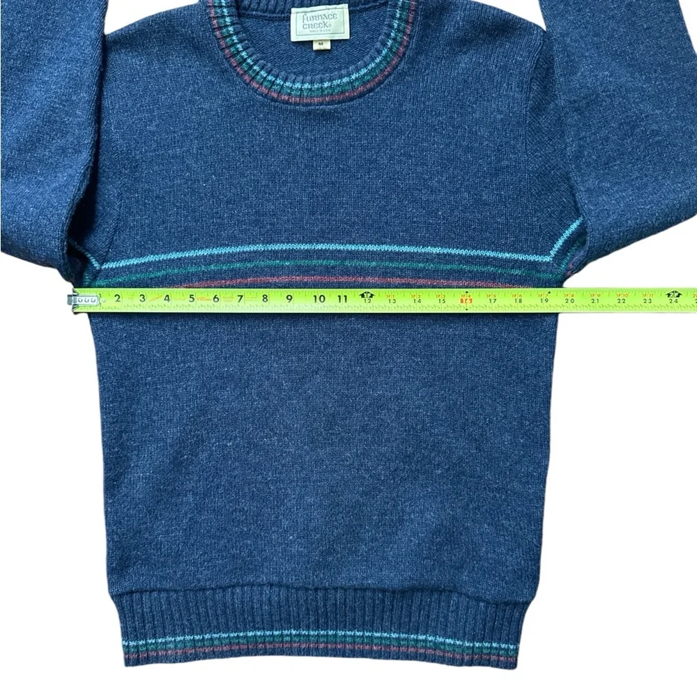 Vintage Furnace Creek Sweater Blue Striped Crew Neck Men’s Size Medium 38/40‎